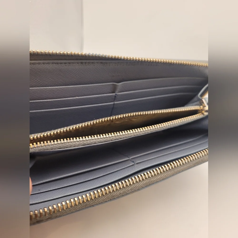 PRADA Saffiano Metal Zip Around Astrale Wallet